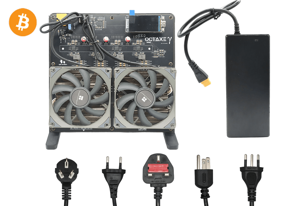 NerdOCTAxe 9.6Th 160W Bitcoin BTC Solo Miner Lottery Miner Black