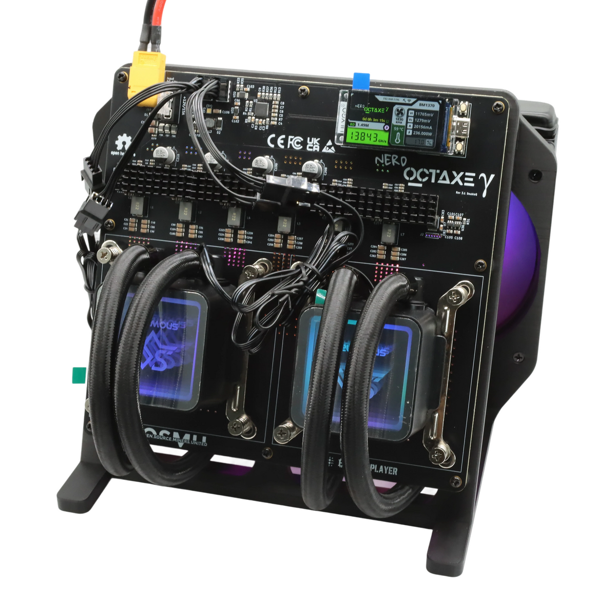 NerdMiner NerdOCTaxe Rev3.1 Hydro 13.8Th 230W Bitcoin BTC Miner Open-sourced Solo Miner Lottery Miner Free Shipping