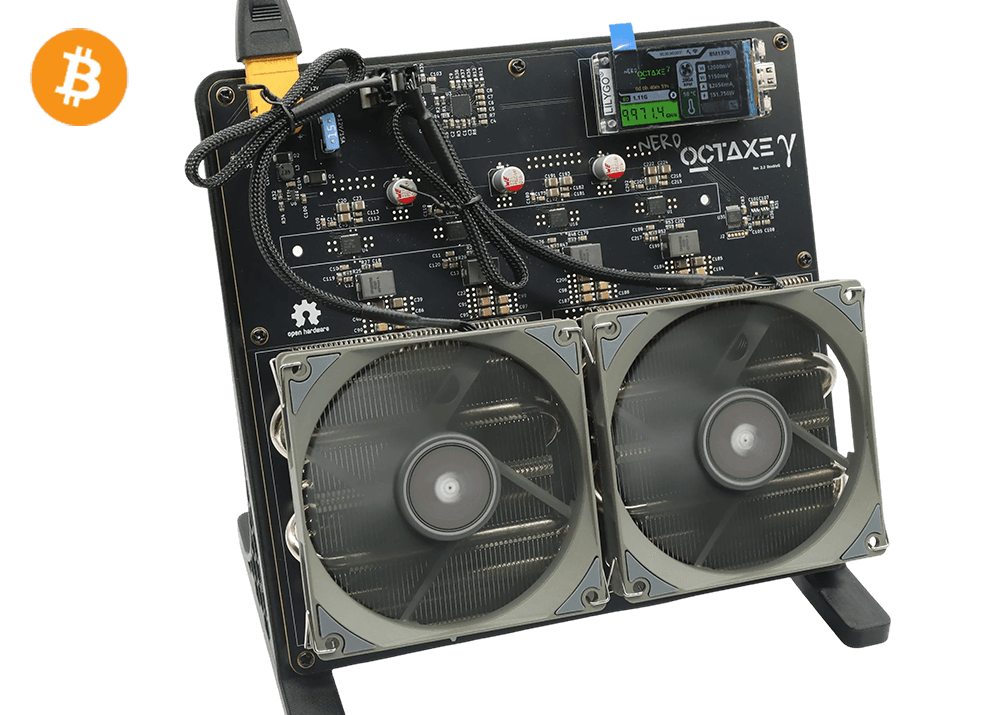 NerdOCTAxe 9.6Th 160W Bitcoin BTC Solo Miner Lottery Miner Black