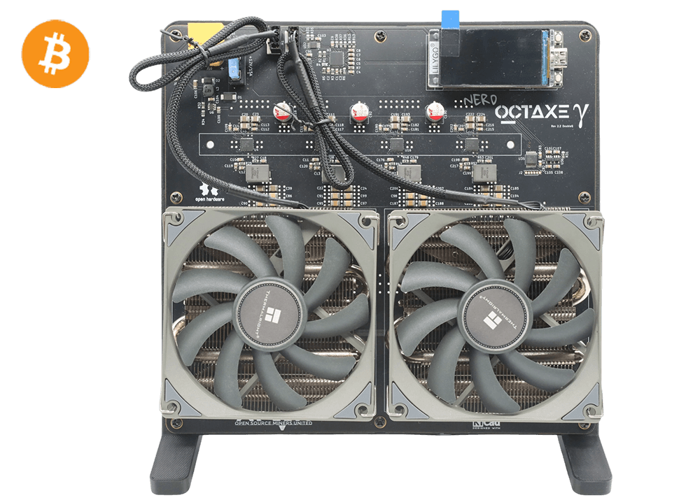 NerdOCTAxe 9.6Th 160W Bitcoin BTC Solo Miner Lottery Miner Black