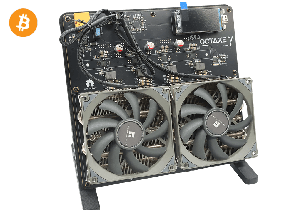 NerdOCTAxe 9.6Th 160W Bitcoin BTC Solo Miner Lottery Miner Black