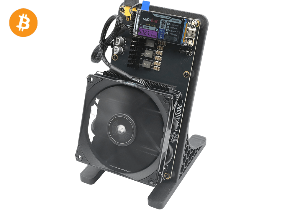 NerdQaxe++ Rev6.1 6Th 100W Bitcoin BTC Solo Miner Black