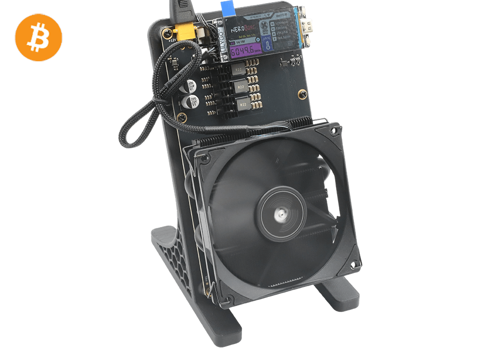 NerdQaxe++ Rev6.1 6Th 100W Bitcoin BTC Solo Miner Black