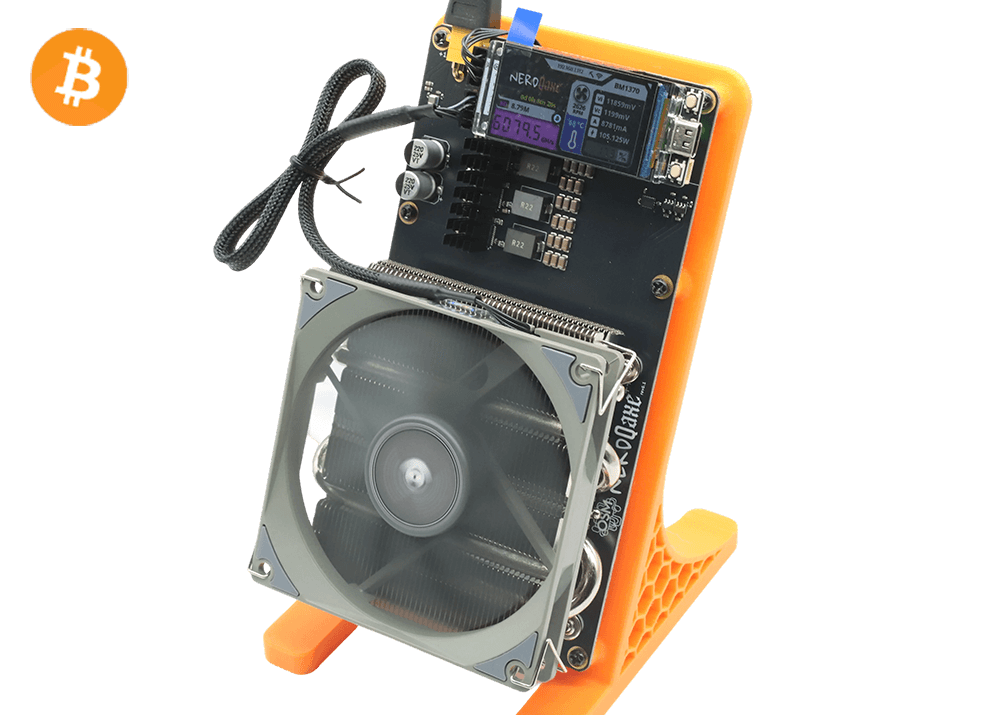 NerdQaxe++ Rev6.1 6Th 100W Bitcoin BTC Solo Miner Orange