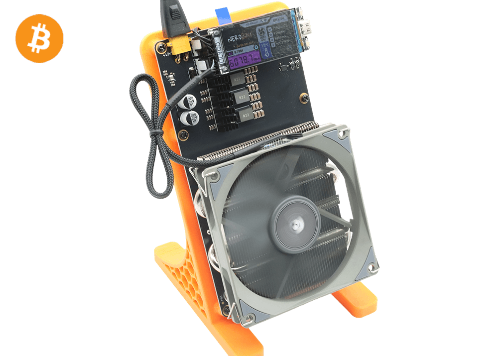 NerdQaxe++ Rev6.1 6Th 100W Bitcoin BTC Solo Miner Orange