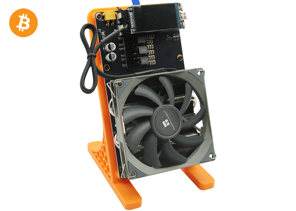 NerdQaxe++ Rev6.1 6Th 100W Bitcoin BTC Solo Miner Orange
