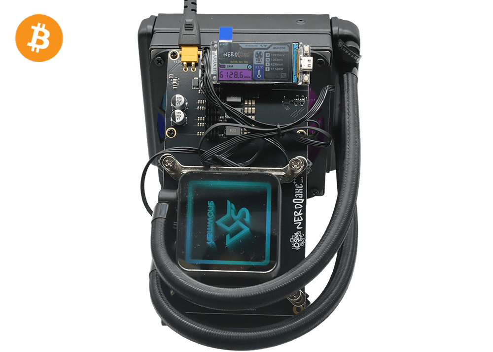 NerdQaxe++ Rev6.1 Hyd 6Th 100W Bitcoin BTC Solo Miner Black