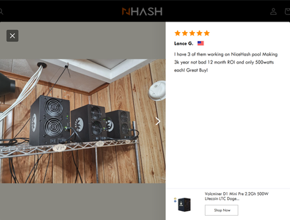 Volcminer D1 Mini 2.2Gh 500W Litecoin LTC Dogecoin DOGE Miner